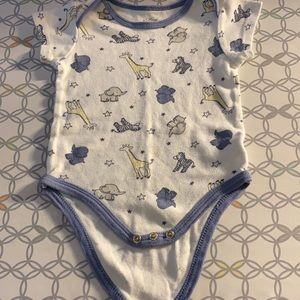 Blue & White Onesie. Size 12 Months